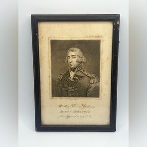 1819 Gentleman’s Magazine Antique Framed Book Plate Thomas Graham Baron Lynedoch